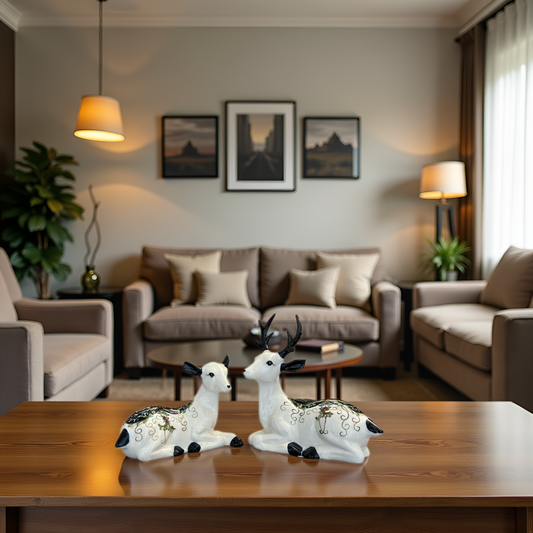 Ceramic Deer Couple Showpiece