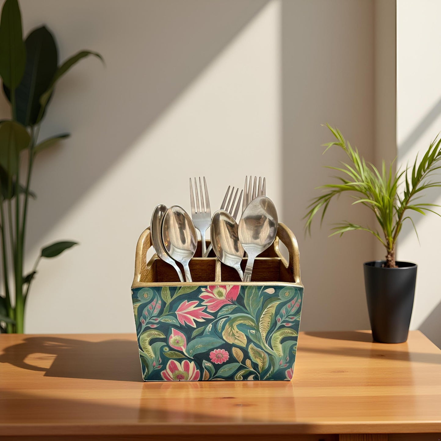 Emerald Petals Collection - Cutlery Holder 4 Slot