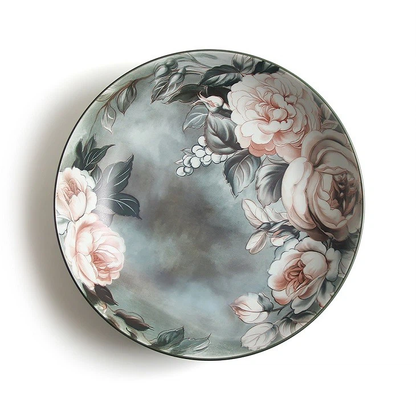 Charming Rose & Leaf Serveware - Round Platter (Medium) | Set of 2
