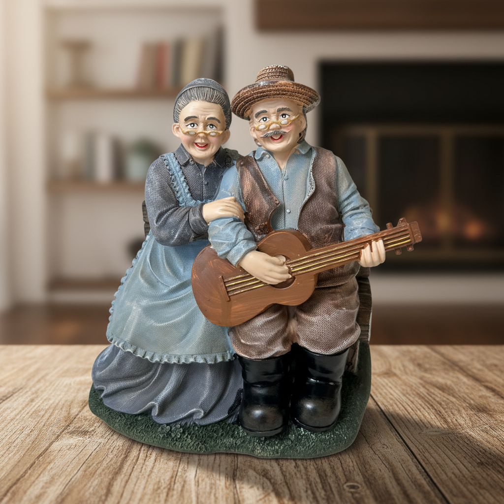 Vintage Grandparents Playing Guitar