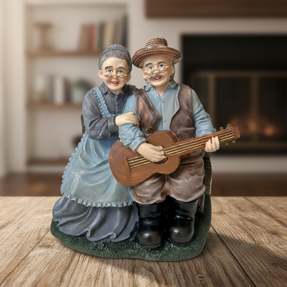 Vintage Grandparents Playing Guitar