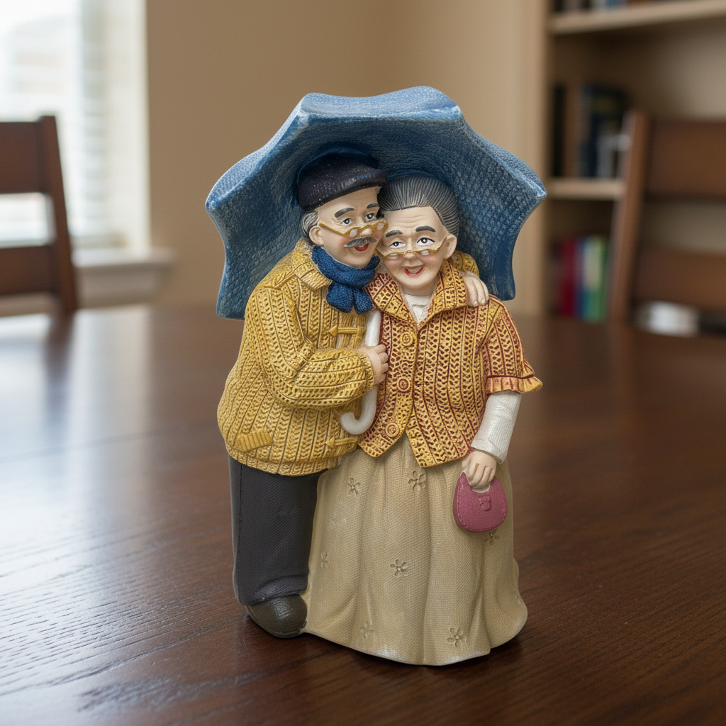 Vintage Grandparents Umbrella Figurine