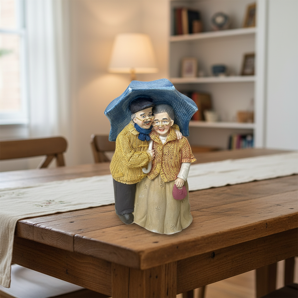 Vintage Grandparents Umbrella Figurine