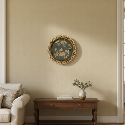 Elegant Forest Green Floral Decorative Wall Plate
