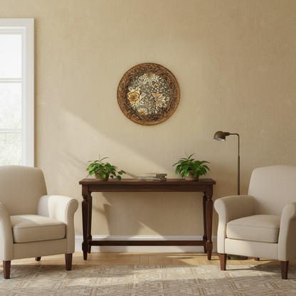 The Noir Bloom – Luxury Golden Floral Wall Plate