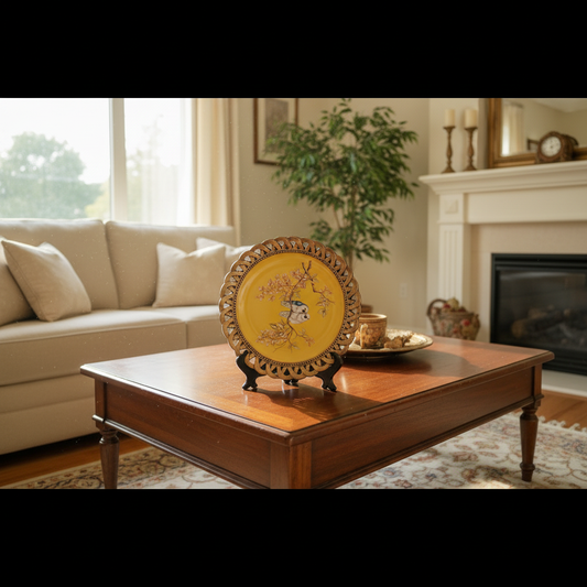 Elegant Yellow Decorative Wall Plate