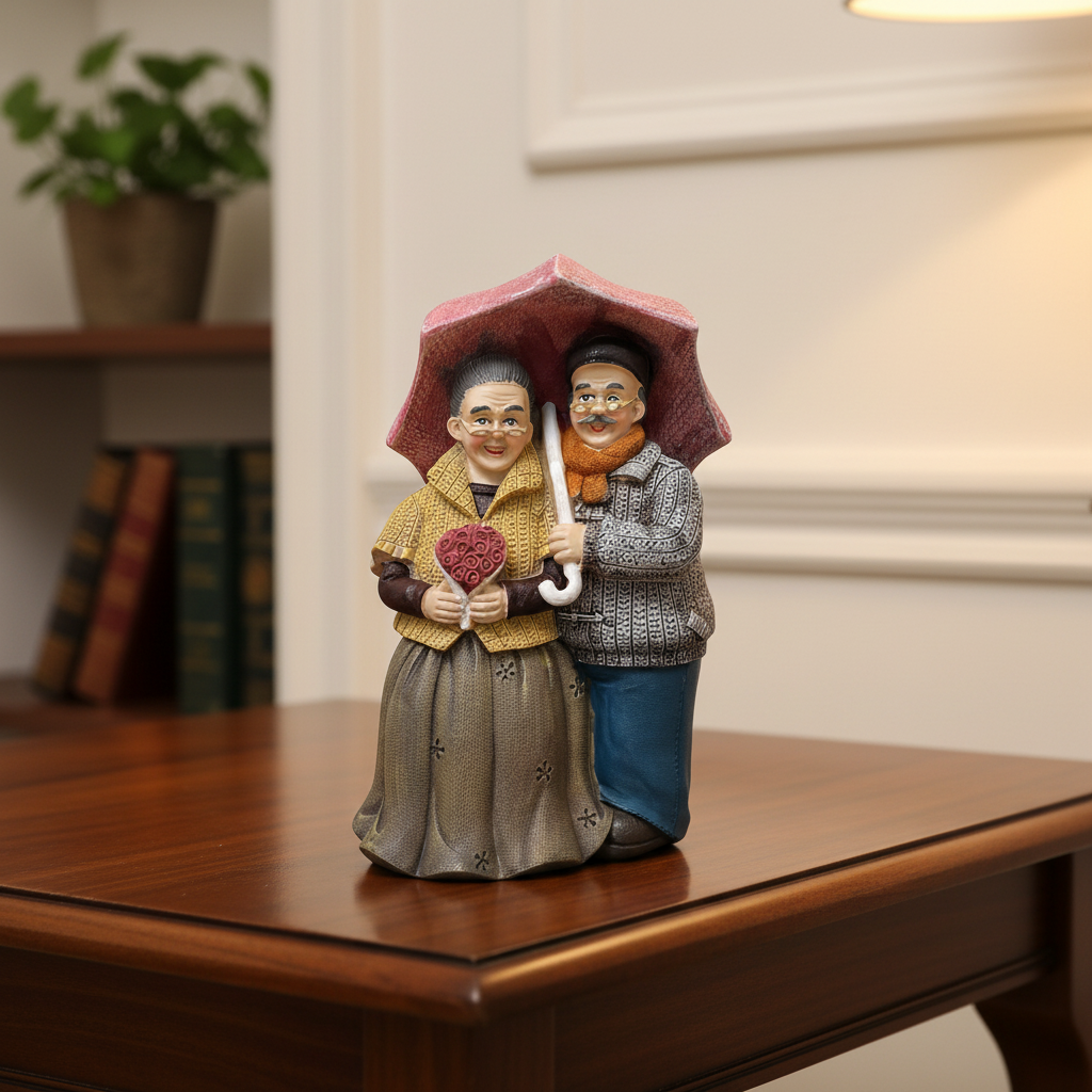 Vintage Grandparents Umbrella Figurine