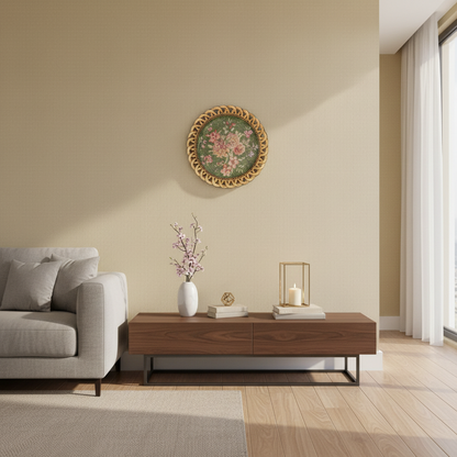 Elegant Green Floral Decorative Wall Plate
