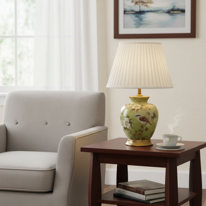 Serene Glow Floral Table Lamp