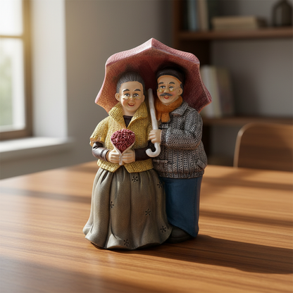 Vintage Grandparents Umbrella Figurine