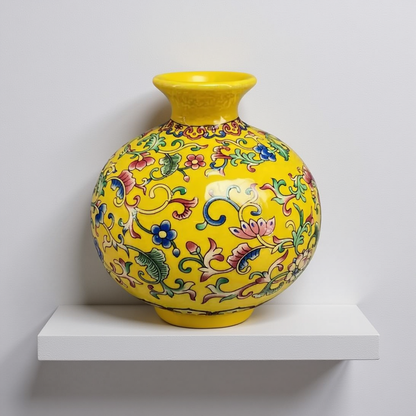 Imperial Elegance : Yellow Decorative vase (Small)
