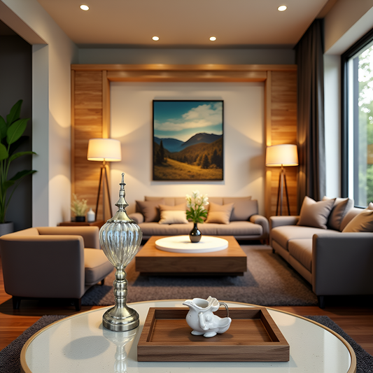 Luxury Glass & Metal Decorative Accent - Medium