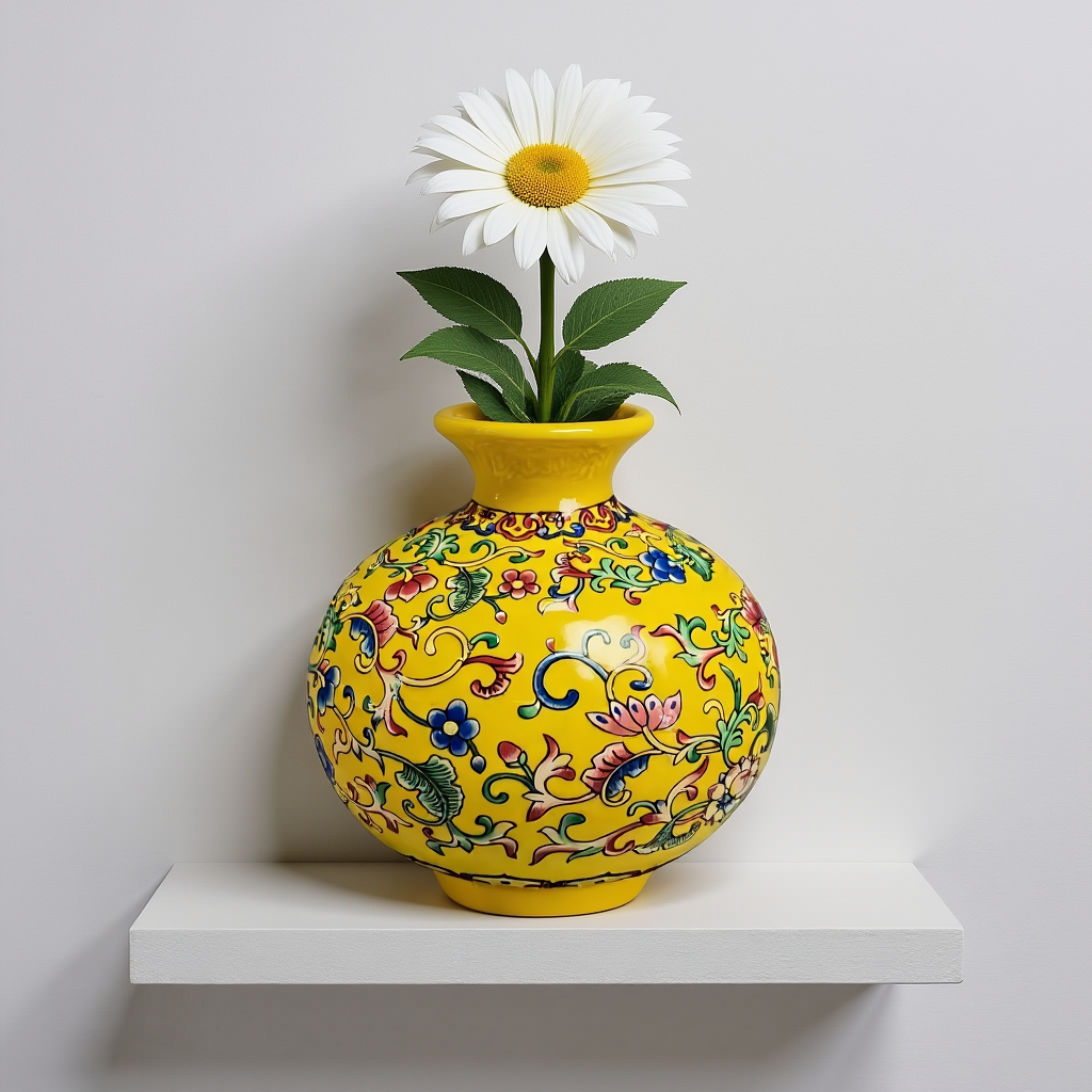 Imperial Elegance : Yellow Decorative vase (Small)