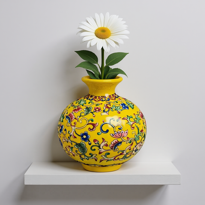 Imperial Elegance : Yellow Decorative vase (Small)