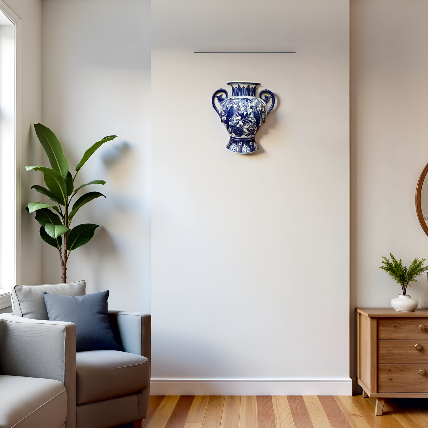Elegant Blue & White Wall Deco - Blue Pottery Collection