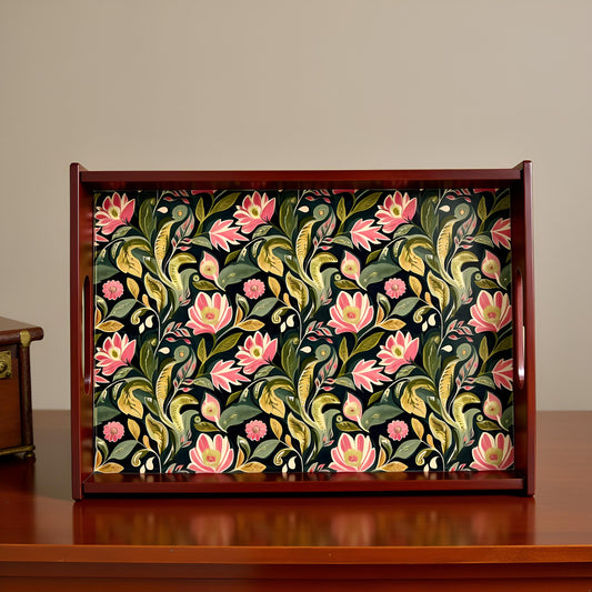 Emerald Petals Collection - Medium Rectangular Tray