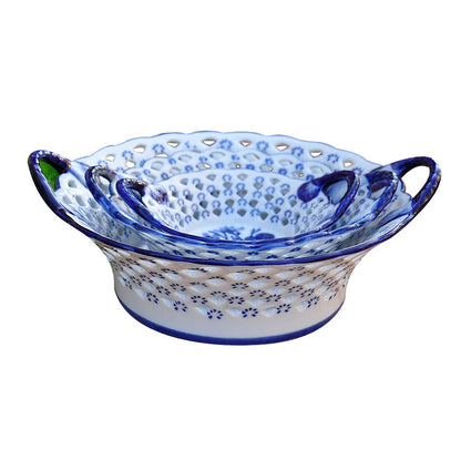 The Blue Bloom Oriental Handcrafted Bowl | Medium