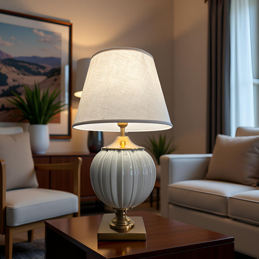 Modern Glass Orb Table Lamp – Elegant Lighting for Bedroom & Living Room