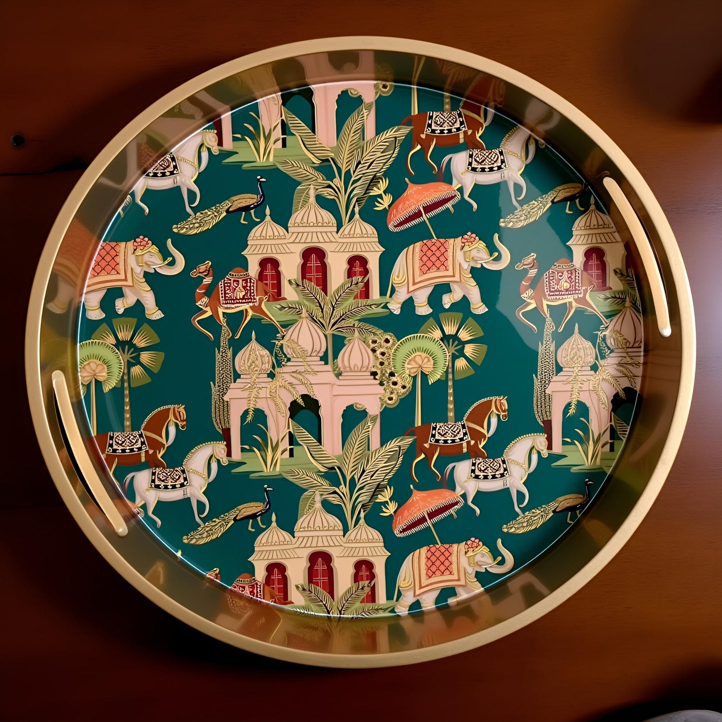 Elephant Royale Collection - Medium Round Tray