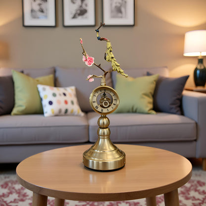 Decorative Table Clock with Floral Design