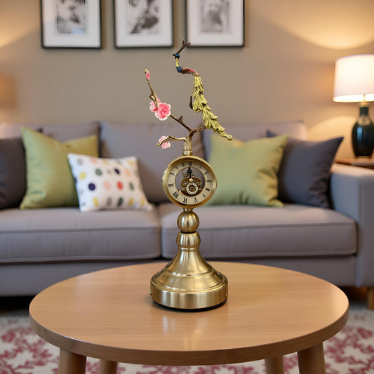 Decorative Table Clock with Floral Design