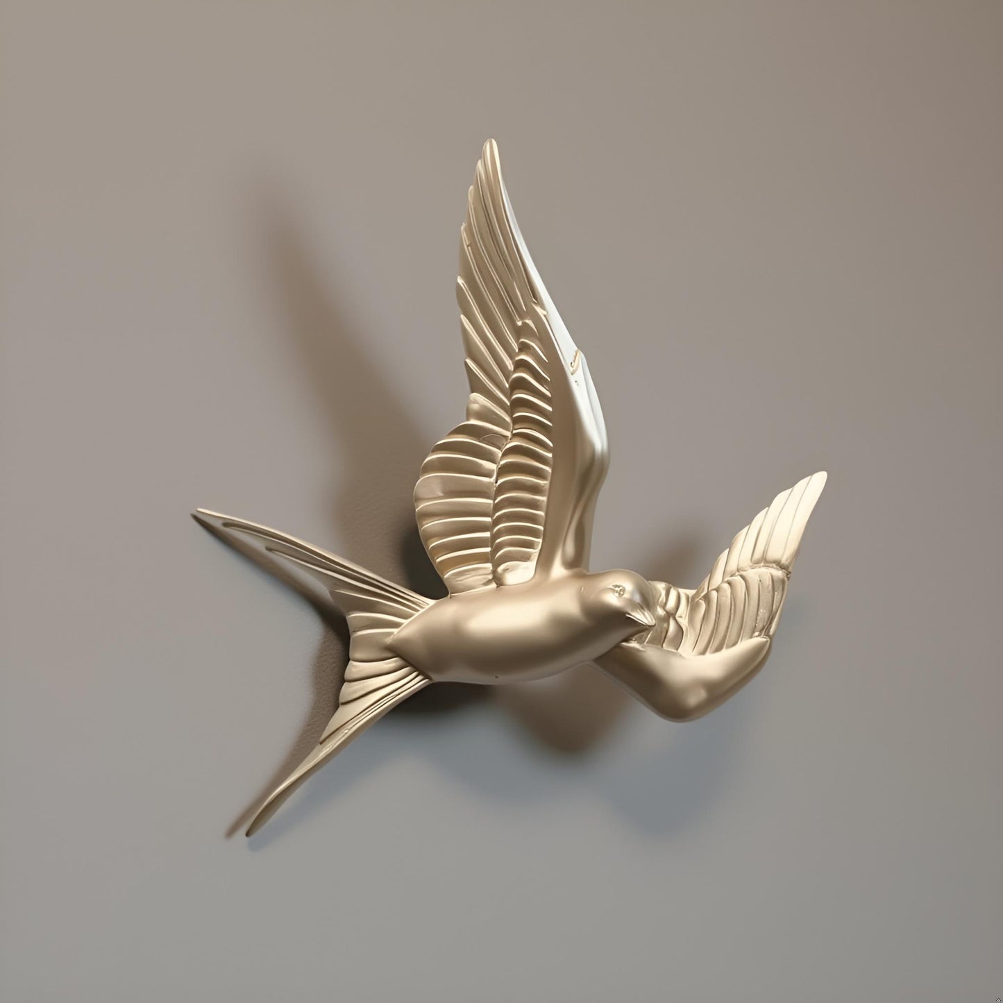 Modern Ceramic Bird Wall Decor – Gold Flying Bird Decorative - Single piece