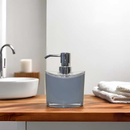 Modern Grey Acrylic Soap Dispenser with Chrome Pump
