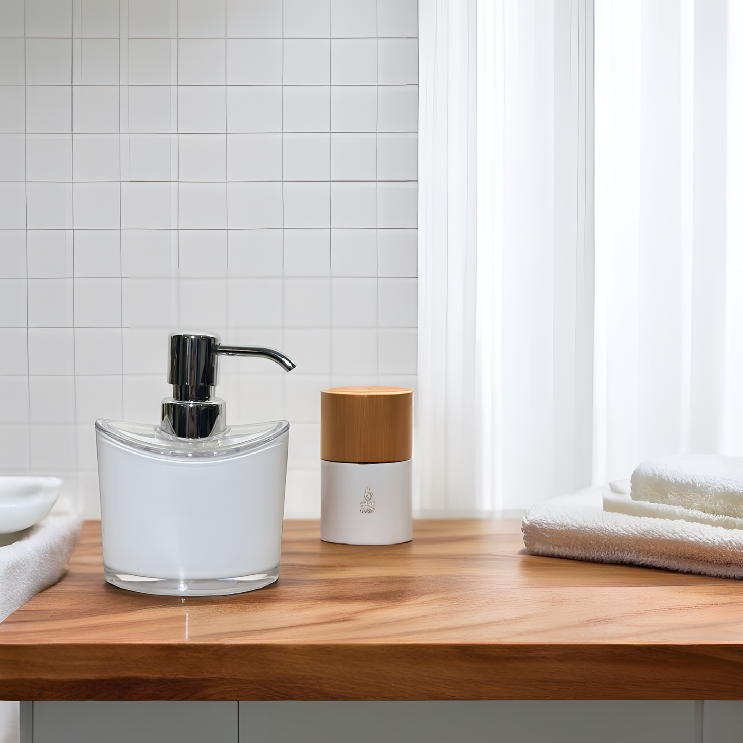 Modern Grey Acrylic Soap Dispenser with Chrome Pump