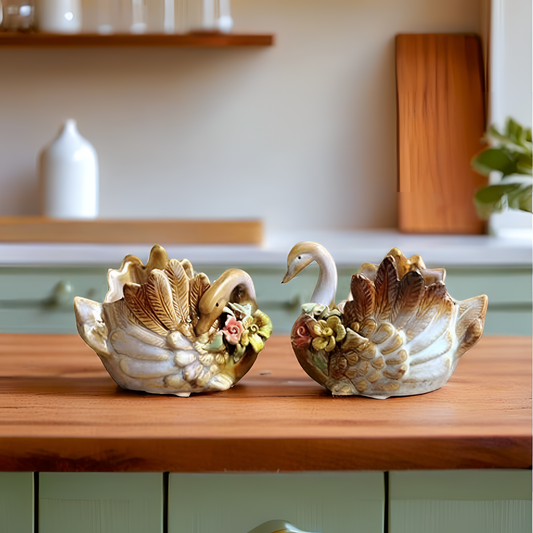 Ceramic Duck Set | Home Decor | Multi Purpose Storage Duck(Set of 2 pc) S