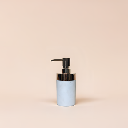 Elegant Chrome-Top Soap Dispenser – Off White