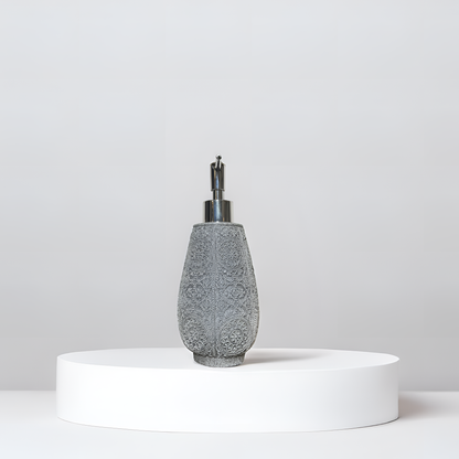 Textured Grey Resin Soap Dispenser with Chrome Pump