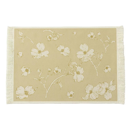 Elegant Beige Floral Table Mat