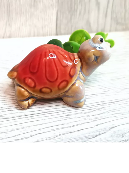 Ceramic Turtles Handcrafted Colorful Figurines - Set of 4 pieces