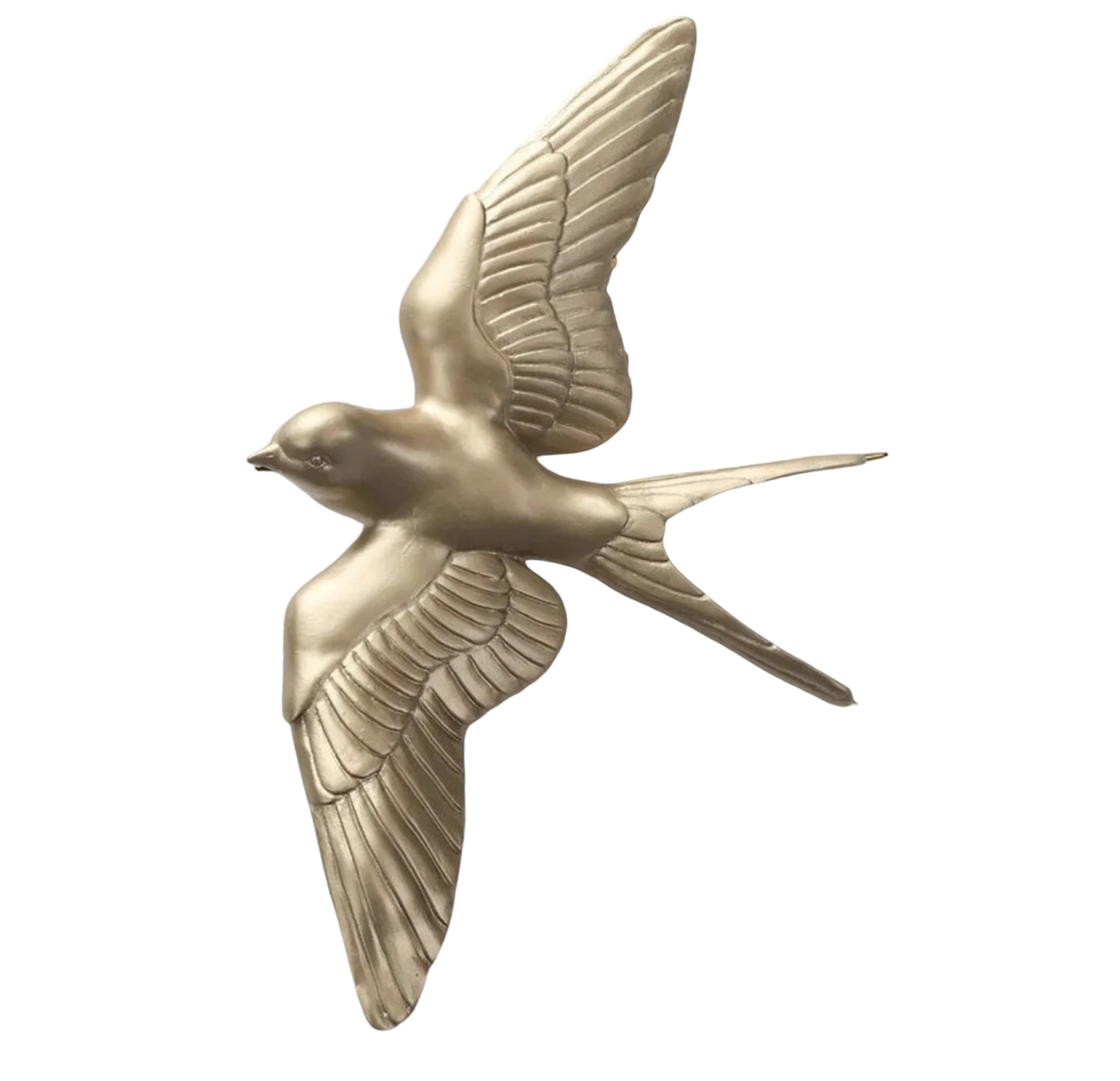 Modern Ceramic Bird Wall Decor – Gold Flying Bird Decorative - Single piece