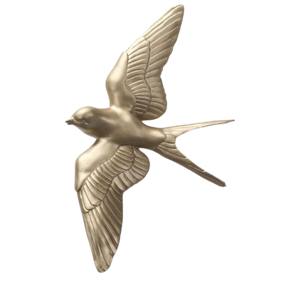 Modern Ceramic Bird Wall Decor – Gold Flying Bird Decorative - Single piece
