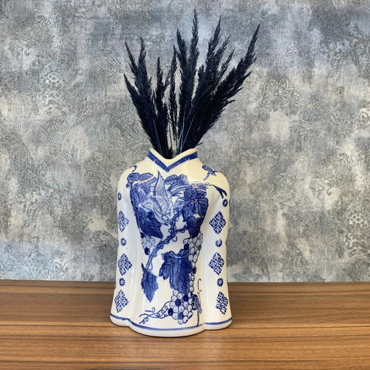 Oriental Decor Piece with Bird and Grapevine Design – Chinese Chinoiserie Home Décor