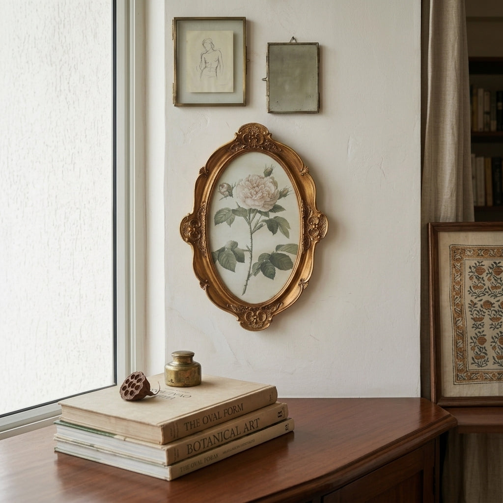 Luxury Baroque Style Gold Wall Frame with Floral Design