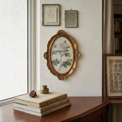 Luxury Baroque Style Gold Wall Frame with Floral Design