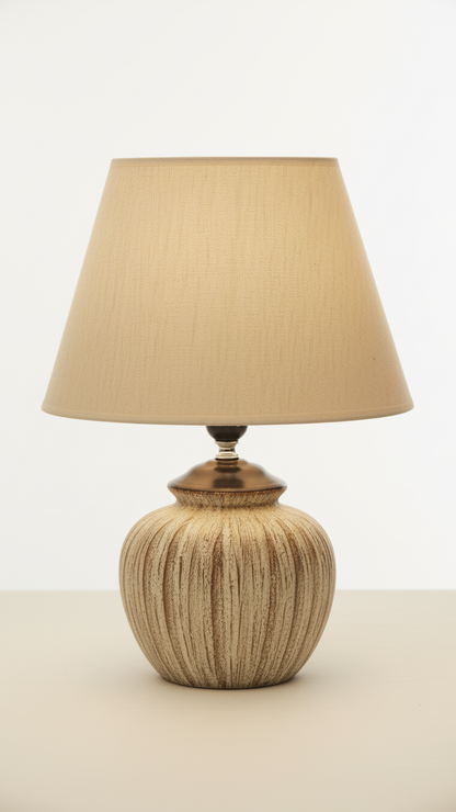 Earthy Textured Table Lamp for Living Room & Bedroom