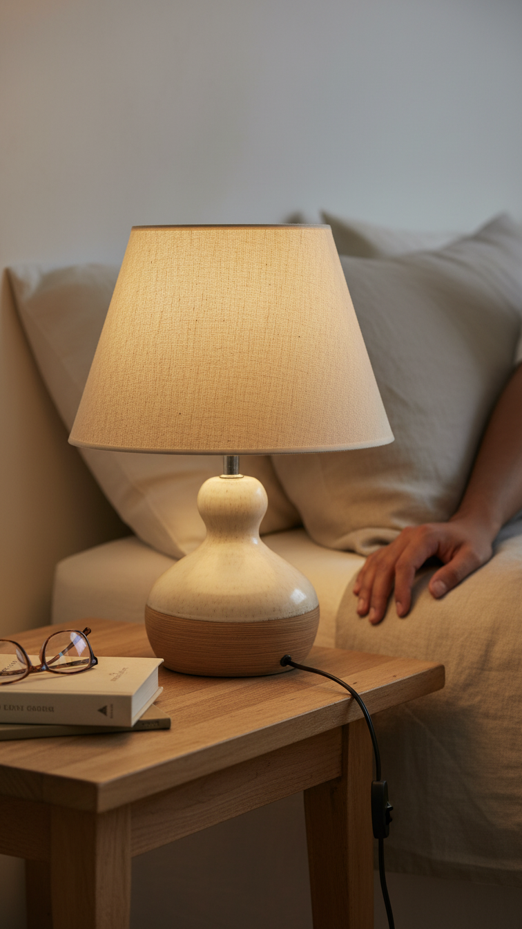 Modern Rustic Bedside Lamp